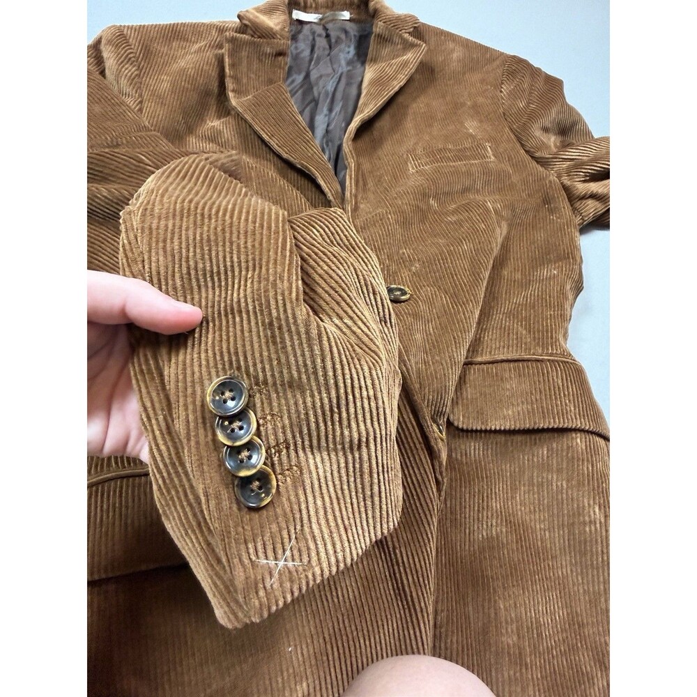 MNG Man Corduroy Blazer Men’s 40R Slim Fit Brown Tan 2-Button Sport Coat - Picture 16 of 16